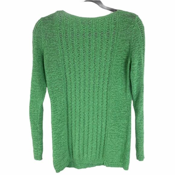 Rachel Zoe Green Knit Crochet Sweater Size small - Picture 6 of 10